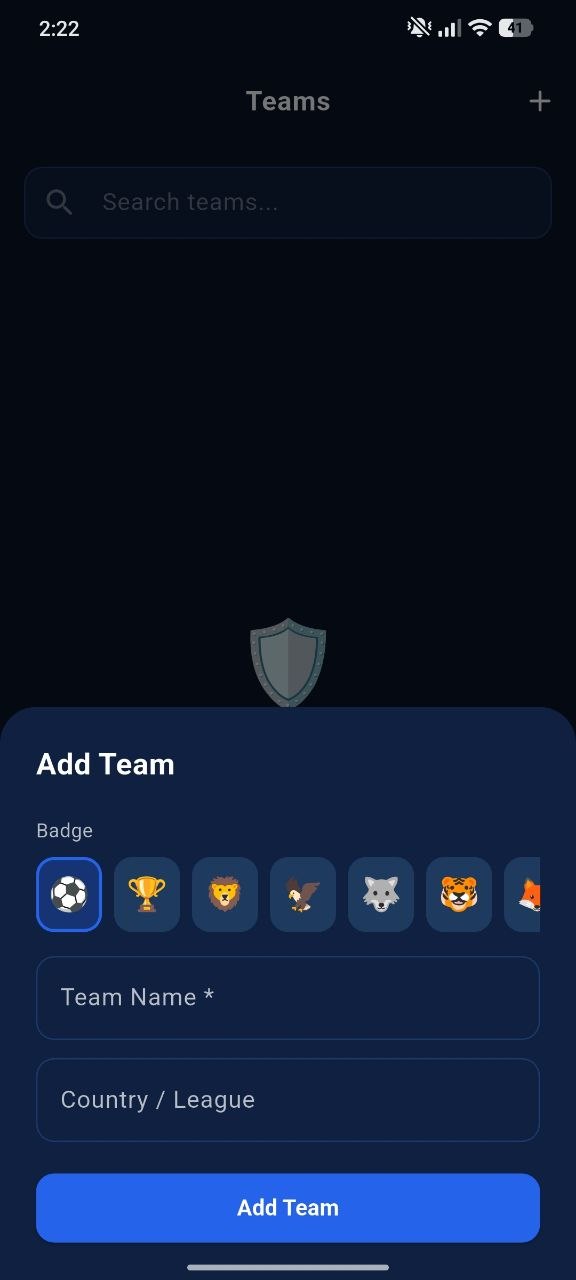 Matches screen